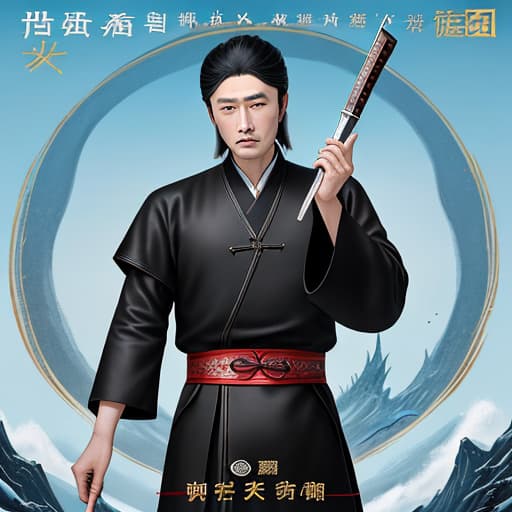  I want a novel cover, the novel content is about the Taoist priest through the story of the foreign world, the role should be handsome and fierce, with imitation of the Song Dynasty font "opening a leather knife, this system is too pull",