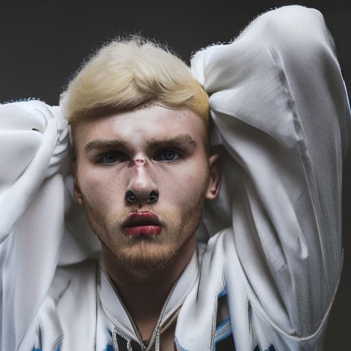 portrait+ style russian queer wrestler blonde very cute dude face