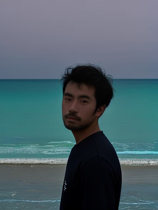  A man stands in front of the beach