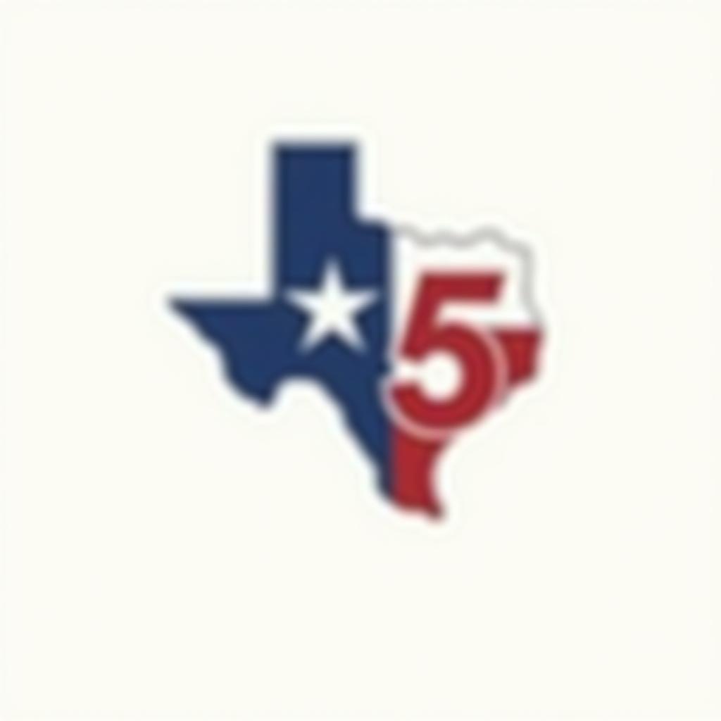  design a logo that features the outline of the state of texas in a minimalist style. inside the texas outline, incorporate the letters m5 in a bold, modern font. use the colors of the texas flag blue, red, and white. make the m in blue, the 5 in red, and the star in white. the text custom homes and remodeling, llc should be elegantly placed below or around the outline of texas, ensuring it complements the design without overwhelming the central focus. use a neutral color, such as black or dark blue, for the company name to ensure readability