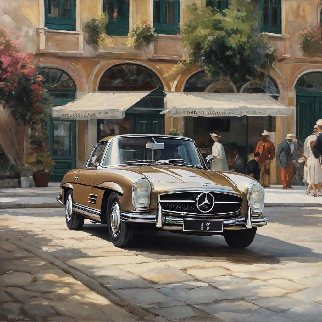  masterpiece, best quality,Give me a picture of a Mercedes.