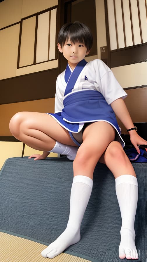  6th grade high socks loincloth Ryokan boy