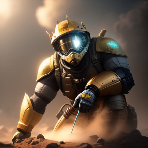  oxygen human miner hyperrealistic, full body, detailed clothing, highly detailed, cinematic lighting, stunningly beautiful, intricate, sharp focus, f/1. 8, 85mm, (centered image composition), (professionally color graded), ((bright soft diffused light)), volumetric fog, trending on instagram, trending on tumblr, HDR 4K, 8K