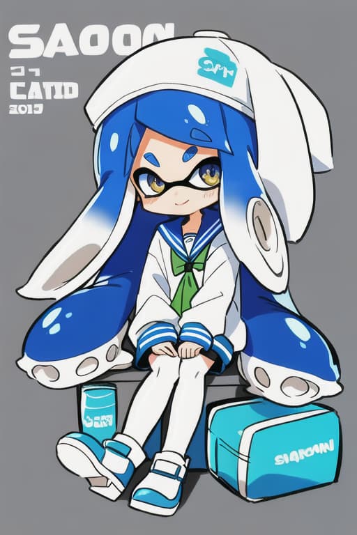  Splatoon, squid girl, white clothes, front, cute