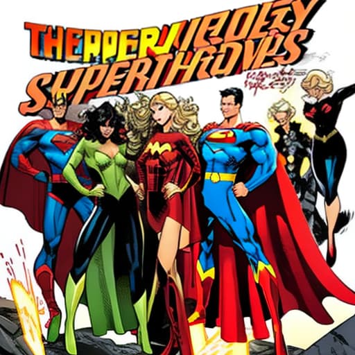  superheroes fighting against sexy superheroines