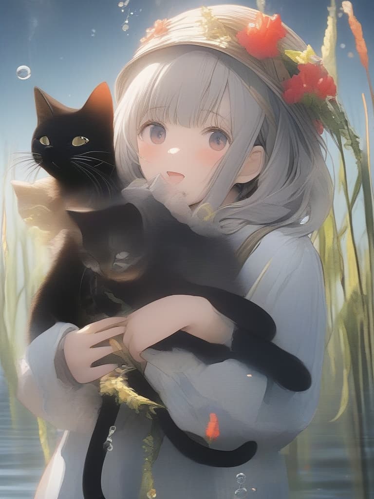  (small fish fishing:1.7、black cat that catches small fish、black cat fishing with a tail)、((icon、logo design:1.4、symbol design))、black cat & small fish、best quality:1.4、masterpiece:1.4、ultra detailed texture、RAW photorealistic、absurd resolution、8K illustration、no background、💩、💩、💩、💩、💩、, masterpiece, best quality,8k,ultra detailed,high resolution,an extremely delicate and beautiful,hyper detail