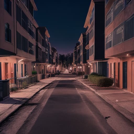  A neighborhood at night