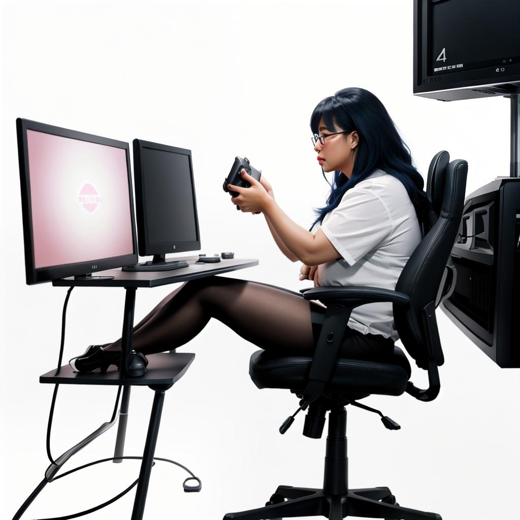  raccoon sitting in gaming chair front a computer on desktop, ((semi anthropomorphic)),(full body), tail, belly, sitting, fat, (chubby), (((white background))), solo, desktop, gaming chair, side view,  [[[clothes]]] hyperrealistic, full body, detailed clothing, highly detailed, cinematic lighting, stunningly beautiful, intricate, sharp focus, f/1. 8, 85mm, (centered image composition), (professionally color graded), ((bright soft diffused light)), volumetric fog, trending on instagram, trending on tumblr, HDR 4K, 8K