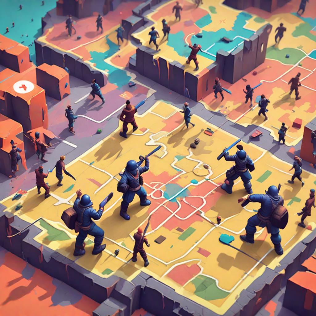  abstract artwork, Fabji game when you see the players fighting and the map of the game