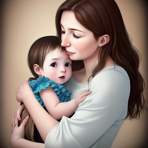  a baby girl in her mom's arms