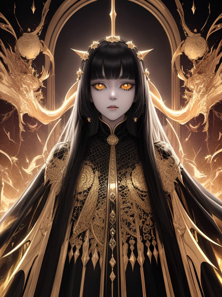  glowing golden eyes black vampire girl、white skin、BREAK、best quality:1.4、masterpiece:1.4、ultra detailed texture、absurd resolution、8K illustration、💩、💩、💩、💩、💩、, masterpiece, best quality,8k,ultra detailed,high resolution,an extremely delicate and beautiful,hyper detail