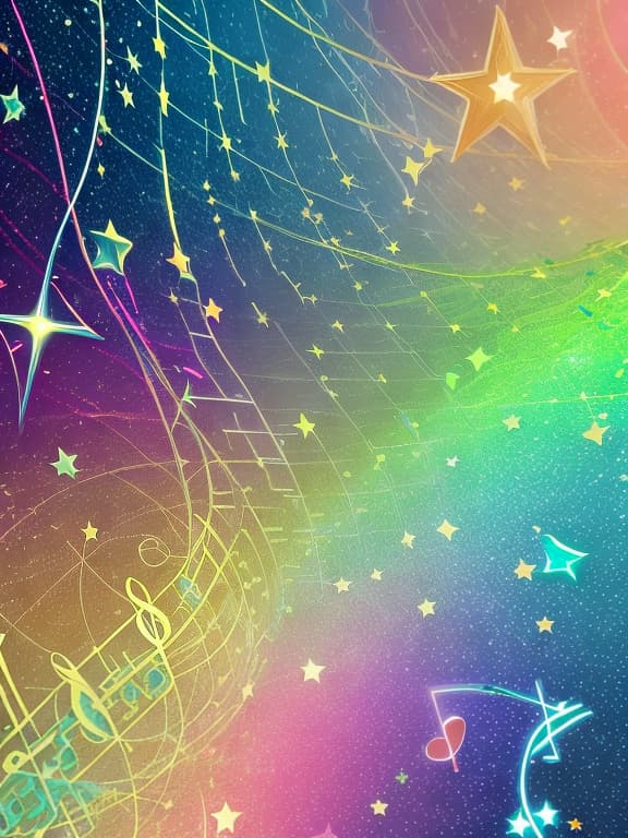  Cute musical notes and sparkling stars and gems wallpaper