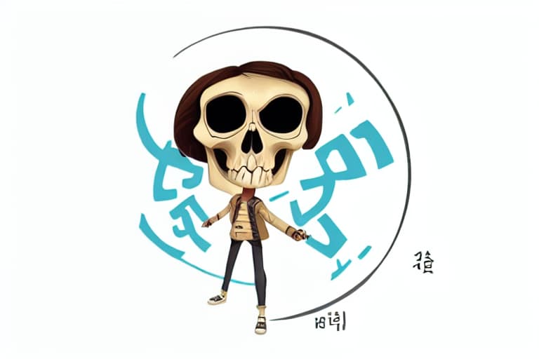  "해골" translates to "skull" in English., whole body