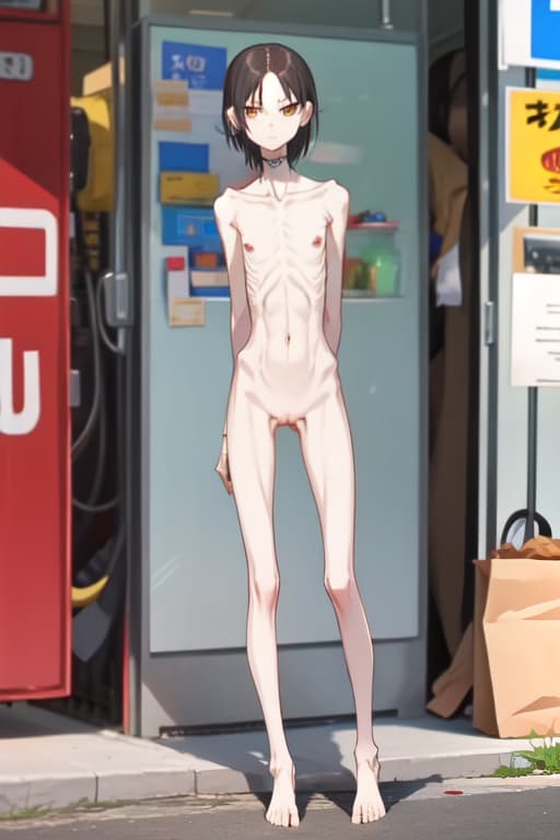  very young , extremely flat ed, extremely skinny, no s, full body, 1, , extremely Anorexic, bony look, extremely emaciated extremely thin, extremely narrow waiste