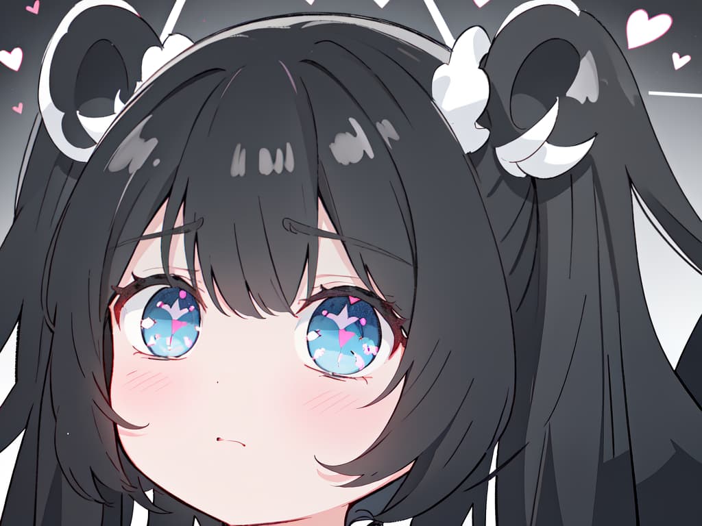  Black hair, twin tail, , , small s ,,,,,,,,,,,,,,,,,,,,,,,,,,,,,,,,,,,,,,,,,,,,,,,,,,,,,,,,,,,,,,, cartoons, eyes, eyes. Heart shaped highlights, masterpiece, best quality,8k,ultra detailed,high resolution,an extremely delicate and beautiful,hyper detail