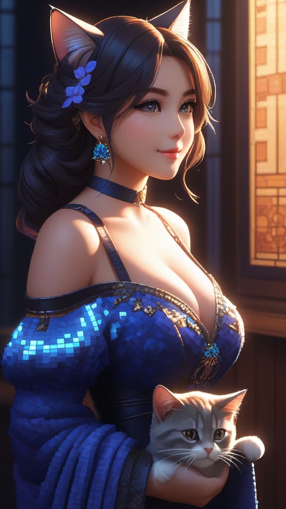  ((Pixel Art, pixelated pixel pixel)), cat, [pureface,sexy,Bare shoulder],<lora:SkinHandFix:0.5:INALL>, high quality, highly detailed, cinematic lighting, intricate, sharp focus, f/1. 8, 85mm, (centered image composition), (professionally color graded), ((bright soft diffused light)), volumetric fog, trending on instagram, HDR 4K, 8K