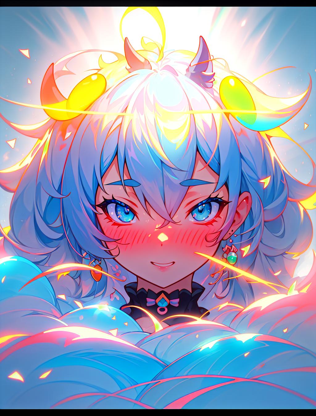  Create a detailed portrait of a youthful oni , drawn with inspiration from the unique style of rossdraws. Incorporate elements of kawaii decora rainbowcore, highlighting pastel slime decorations, hyperrealistic, full body, detailed clothing, highly detailed, cinematic lighting, stunningly beautiful, intricate, sharp focus, f/1. 8, 85mm, (centered image composition), (professionally color graded), ((bright soft diffused light)), volumetric fog, trending on instagram, trending on tumblr, HDR 4K, 8K hyperrealistic, full body, detailed clothing, highly detailed, cinematic lighting, stunningly beautiful, intricate, sharp focus, f/1. 8, 85mm, (centered image composition), (professionally color graded), ((bright soft diffused light)), volumetric fog, trending on instagram, trending on tumblr, HDR 4K, 8K