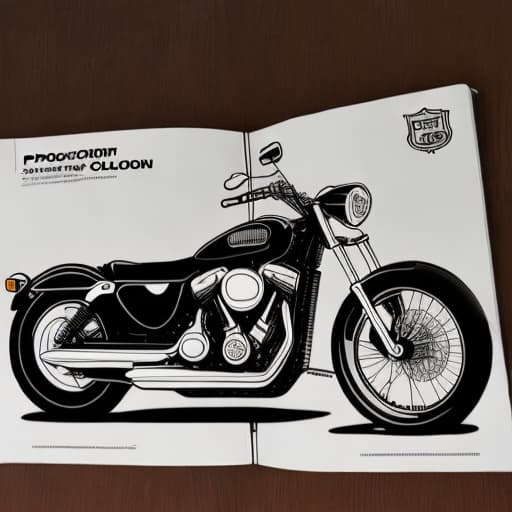  prompt coloring book motorbike