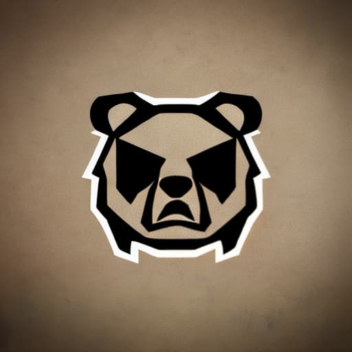  minimalist angry bear head logo