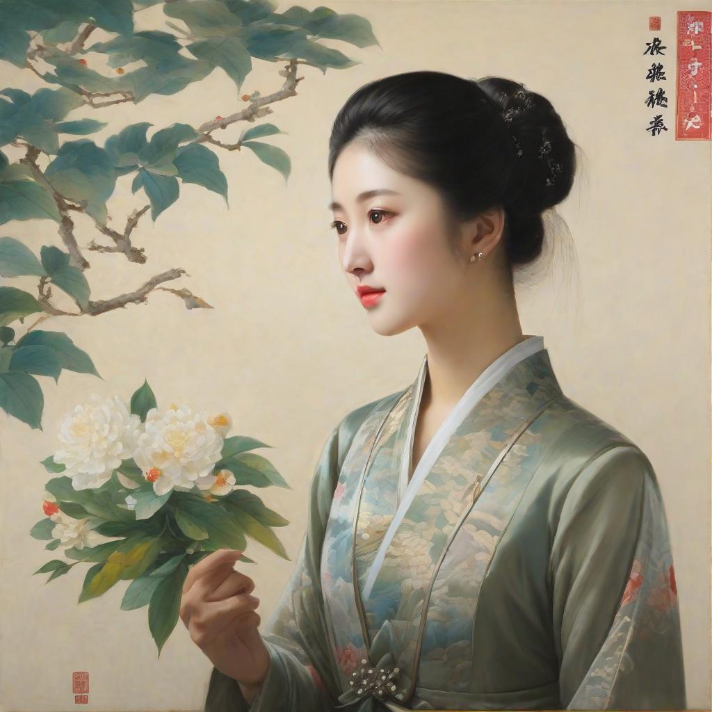  masterpiece, best quality,Draw a painting on Zhang Wenxue