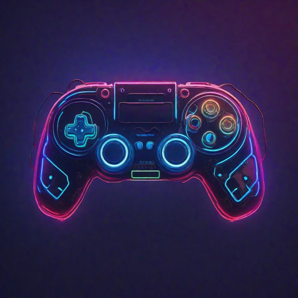  gamepad retro neon devices, cute, hyper detail, full HD hyperrealistic, full body, detailed clothing, highly detailed, cinematic lighting, stunningly beautiful, intricate, sharp focus, f/1. 8, 85mm, (centered image composition), (professionally color graded), ((bright soft diffused light)), volumetric fog, trending on instagram, trending on tumblr, HDR 4K, 8K