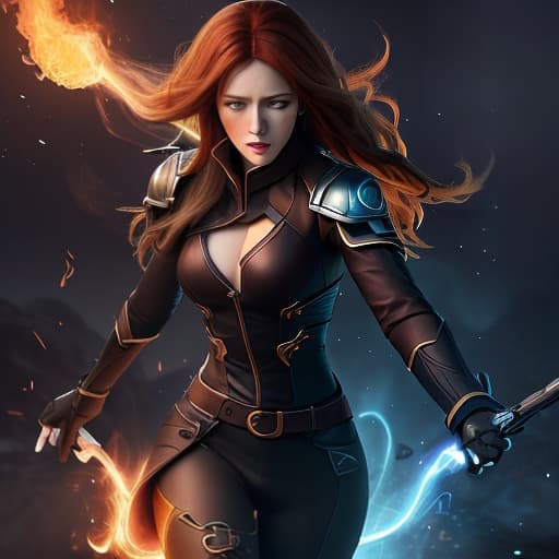  **Name:** Ember **Appearance:** Ember is a young woman with long, flowing auburn hair and piercing blue eyes. She wears the standard UA High School uniform, but her blazer is adorned with intricate fire patterns. **Quirk:** **Pyrokinesis:** Ember has the power to generate and manipulate fire at will. She can create blazing infernos, launch fireballs, and shape her flames into various forms. **Abilities:** * **Fire Breath:** Ember can exhale a powerful stream of fire that can incinerate opponents from a distance. * **Flame Manipulation:** She can control the shape, size, and intensity of her flames, allowing her to create intricate fire constructs or devastating explosions. * **Heat Resistance:** Ember's body is highly resistant to hea hyperrealistic, full body, detailed clothing, highly detailed, cinematic lighting, stunningly beautiful, intricate, sharp focus, f/1. 8, 85mm, (centered image composition), (professionally color graded), ((bright soft diffused light)), volumetric fog, trending on instagram, trending on tumblr, HDR 4K, 8K