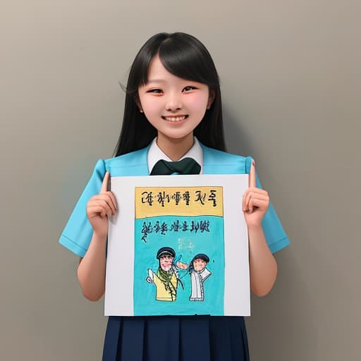  Draw a picture of a girl graduating from Donghua University with an MBA