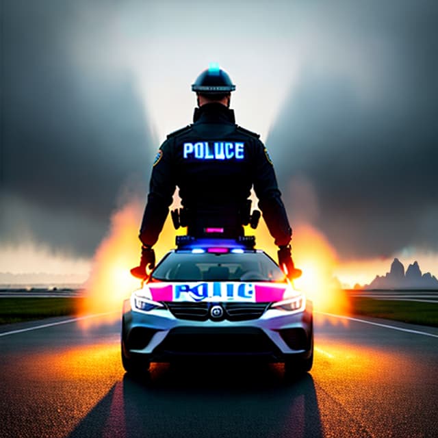  True, portrait, optimistic, driving police car police, sports watch, free perspective hyperrealistic, full body, detailed clothing, highly detailed, cinematic lighting, stunningly beautiful, intricate, sharp focus, f/1. 8, 85mm, (centered image composition), (professionally color graded), ((bright soft diffused light)), volumetric fog, trending on instagram, trending on tumblr, HDR 4K, 8K