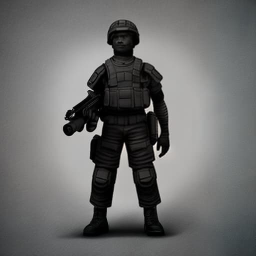 lnkdn photography Soldier boy character videogame in grey background with big ears