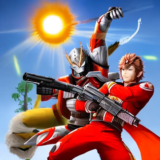  Sun Wukong hits Ultraman with AK47 in hand,