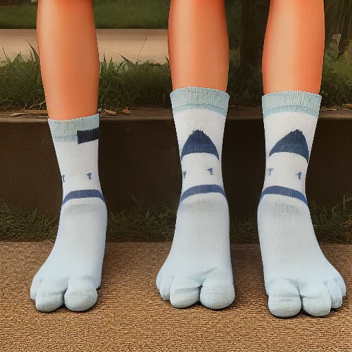  Proportional feet in socks,