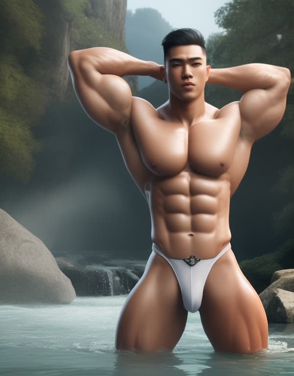  gay men making love in a river，Asian，naked whole body，gay，Asiatic，whole body，Student of physical education，naked whole body,  big bulge，Asian，naked whole body，，Asiatic，whole body，Slave，naked whole body，muscular, fit, handsome, young, passionate，strong，huge beefy bodybuilder man,  big bulge, huge breast, huge tits, huge boobs，White skin， with large bulging crotch and a yellow stocking suspender belt around the waist long sexy stockings, huge back round muscle ass, huge round back. huge breast, huge tits, hyperrealistic, full body, detailed clothing, highly detailed, cinematic lighting, stunningly beautiful, intricate, sharp focus, f/1. 8, 85mm, (centered image composition), (professionally color graded), ((bright soft diffused light)), volumetric fog, trending on instagram, trending on tumblr, HDR 4K, 8K