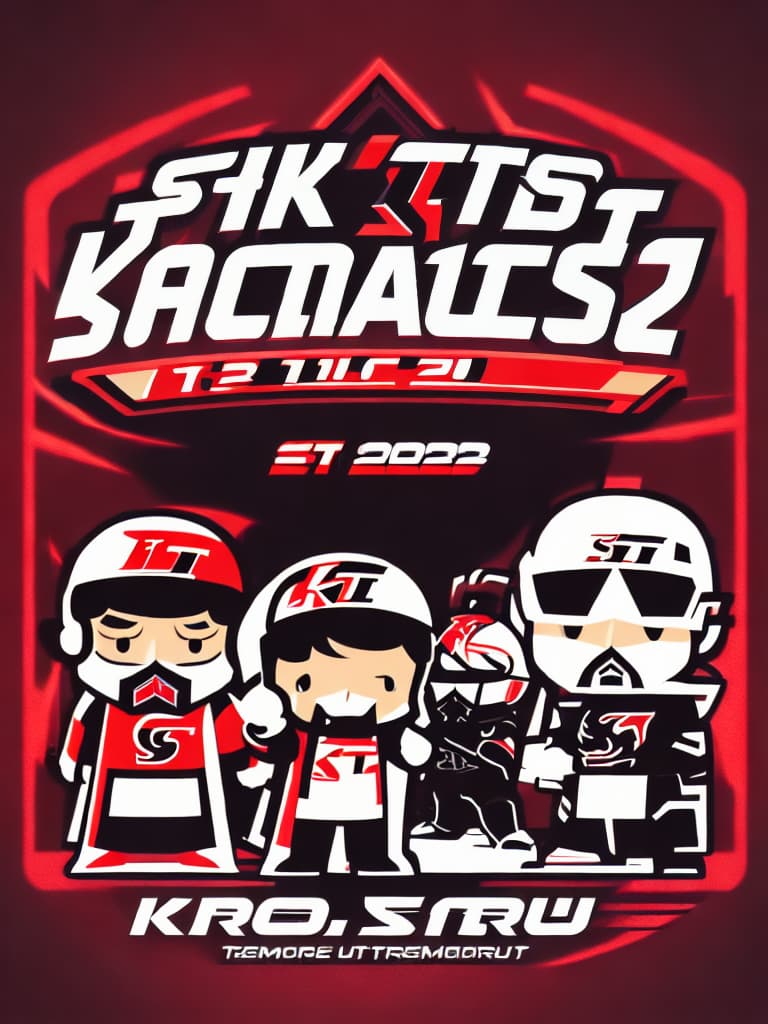  SKT T1 WORLDS 2023 logo and team , Each players stand with their best heroes, cute chibi