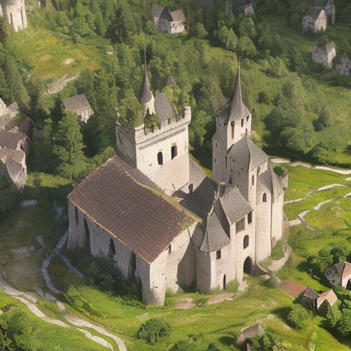  Middle Ages, map, a city in the dense forest, a village surrounded by walls, in the center of the village stands a stone church, a dense forest, a nearby river, a dark atmosphere, high detail, double post processing, Full HD., ultra realistic, concept art, intricate details, highly detailed, photorealistic, octane render, 8k, unreal engine, sharp focus, volumetric lighting unreal engine. art by artgerm and alphonse mucha hyperrealistic, full body, detailed clothing, highly detailed, cinematic lighting, stunningly beautiful, intricate, sharp focus, f/1. 8, 85mm, (centered image composition), (professionally color graded), ((bright soft diffused light)), volumetric fog, trending on instagram, trending on tumblr, HDR 4K, 8K