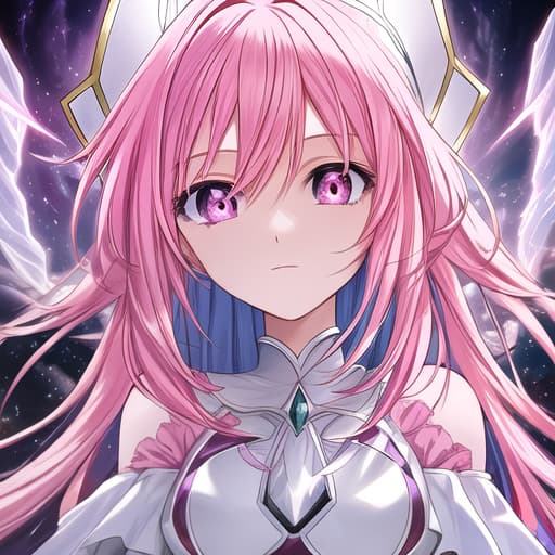  best quality masterpiece detailed light illutration ultradetail pink hair anime girl