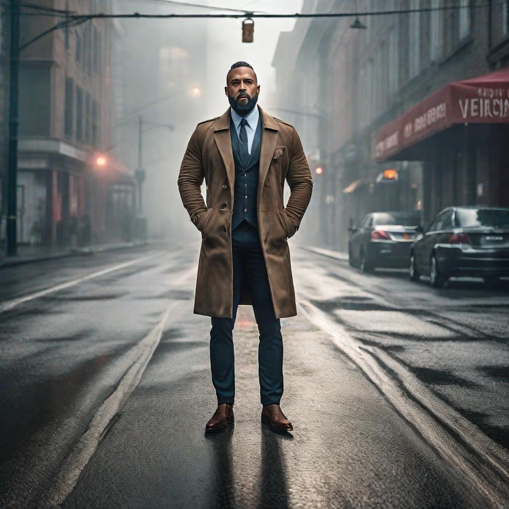  Desperate man hyperrealistic, full body, detailed clothing, highly detailed, cinematic lighting, stunningly beautiful, intricate, sharp focus, f/1. 8, 85mm, (centered image composition), (professionally color graded), ((bright soft diffused light)), volumetric fog, trending on instagram, trending on tumblr, HDR 4K, 8K