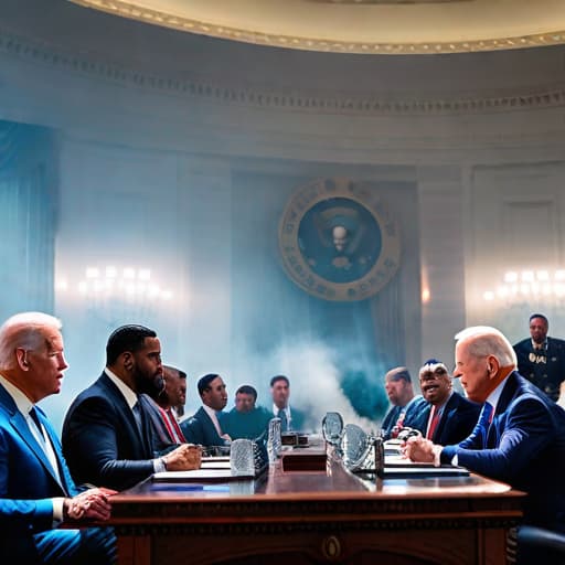  Biden Administration's Standoff with Congress on Crypto Regulation hyperrealistic, full body, detailed clothing, highly detailed, cinematic lighting, stunningly beautiful, intricate, sharp focus, f/1. 8, 85mm, (centered image composition), (professionally color graded), ((bright soft diffused light)), volumetric fog, trending on instagram, trending on tumblr, HDR 4K, 8K