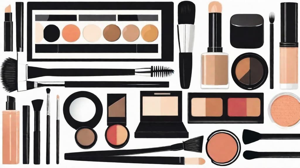  minimalistic icon of The Art of Makeup Transformation, flat style, on a white background
