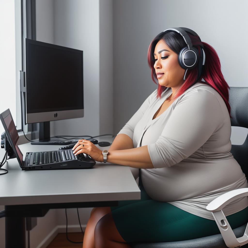  raccoon sitting in gaming chair front a computer on desktop, ((semi anthropomorphic)),(full body), tail, belly, sitting, fat, (chubby), (((white background))), solo, desktop, gaming chair, side view,  [[[clothes]]] hyperrealistic, full body, detailed clothing, highly detailed, cinematic lighting, stunningly beautiful, intricate, sharp focus, f/1. 8, 85mm, (centered image composition), (professionally color graded), ((bright soft diffused light)), volumetric fog, trending on instagram, trending on tumblr, HDR 4K, 8K