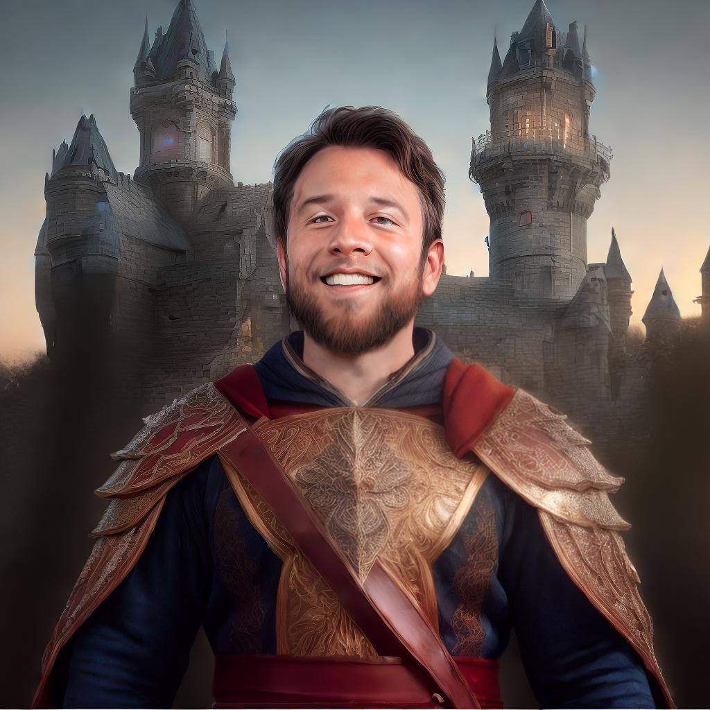  a king, full body view, background blurry castle, raw photo, cinematic lighting, best quality, ultrahigh resolution, highly detailed, (sharp focus), masterpiece, (centered image composition), (professionally color graded), ((bright soft diffused light)), trending on instagram, trending on tumblr, HDR 4K