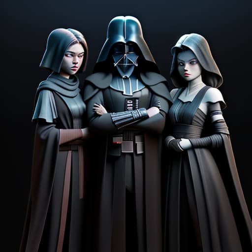  Dark Vader and two Padawans daughters