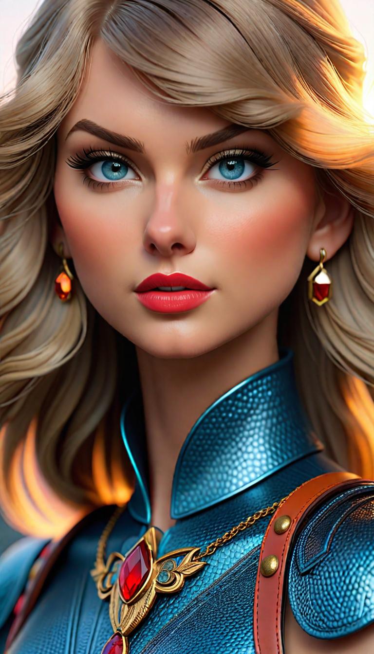  Professional 3D model of Taylor Swift as a blue Gallowglass warrior . Rendered with Octane, the model is highly detailed,dramatic lighting. hyperrealistic, full body, detailed clothing, highly detailed, cinematic lighting, stunningly beautiful, intricate, sharp focus, f/1. 8, 85mm, (centered image composition), (professionally color graded), ((bright soft diffused light)), volumetric fog, trending on instagram, trending on tumblr, HDR 4K, 8K