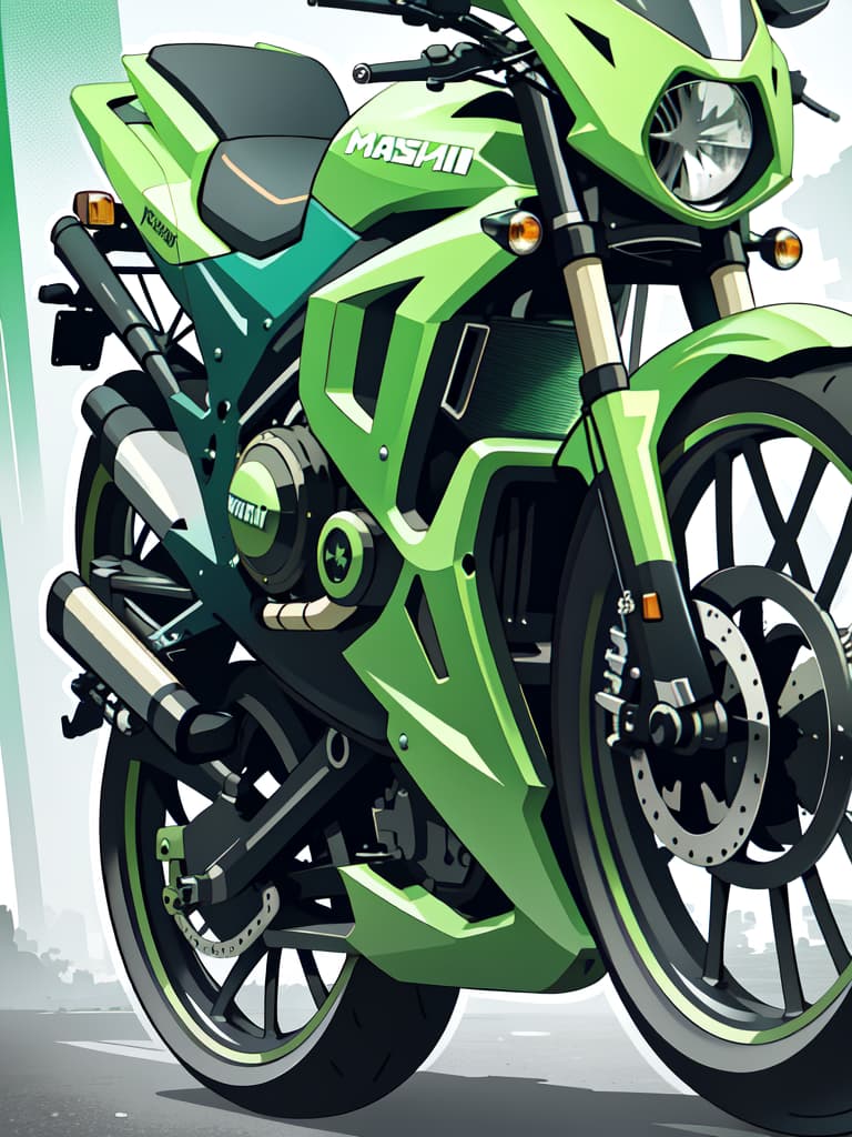  Motorcycle green hair character, masterpiece, best quality,8k,ultra detailed,high resolution,an extremely delicate and beautiful,hyper detail