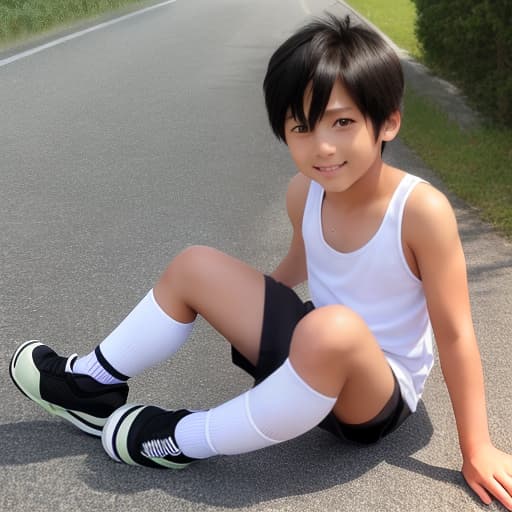  Long high socks Tank top Cute sixth grade hot pants Japanese boy