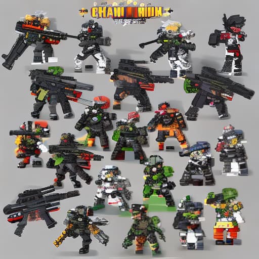  Mixed gun chaos Mini games character material,