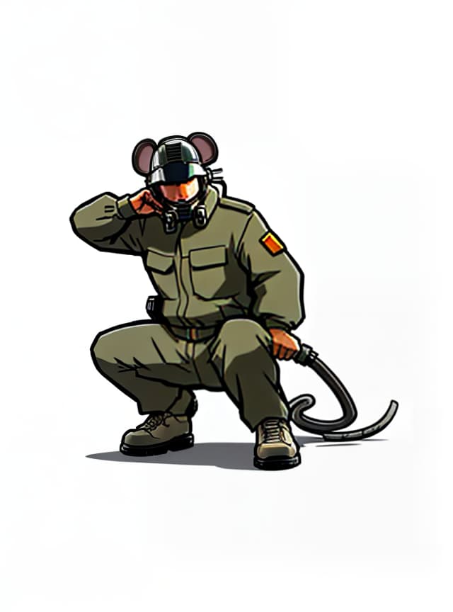  mouse or rat,wear a combat helmet gtasa2004,  cartoon of