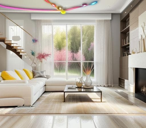 ((modern)) style (((living))) room, , , , (hyper realistic:1.4), (realistic:1.4), ((best quality)),((masterpiece)),((realistic)),living room,model ,soft light,pure picture,(bright colors:1.2),symmetrical composition, perfect lighting, full hd, 4k