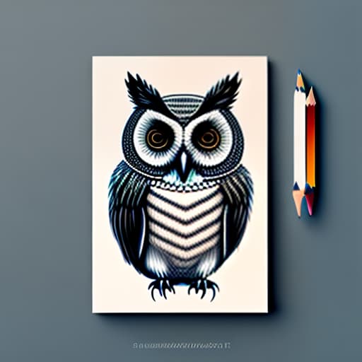 estilovintedois owl in the style of drawing with a simple pencil