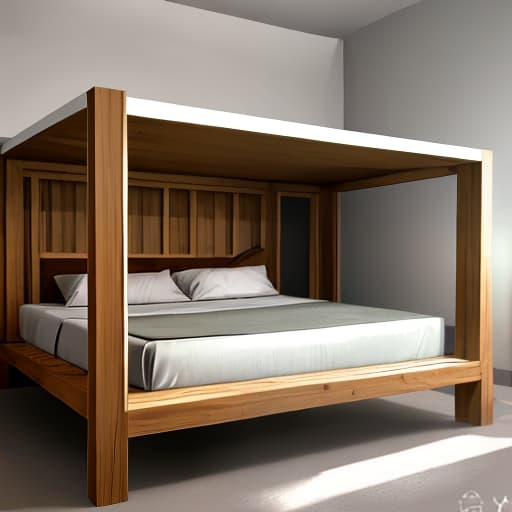  hermosa cama construida en madera