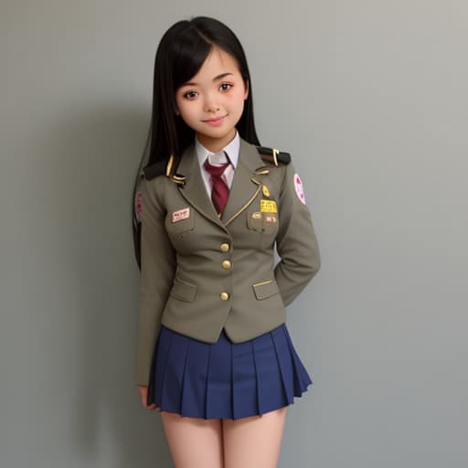  a cute Asian girl in student uniform